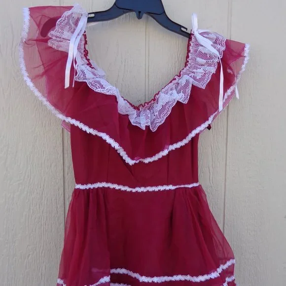 Alfred Angelo | Dresses | Nos Vintage Southern Belle Full Prom Formal Gown  Wine White Lace Angelo 8 | Poshmark